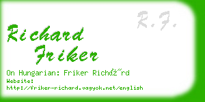 richard friker business card